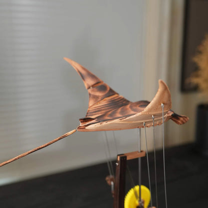 Raie Manta Volante en Bois